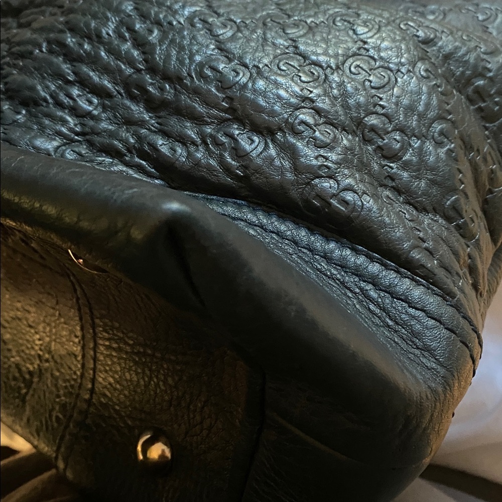 Gucci Hunter Green Satchel with Gold Accents - Picture 10 of 13